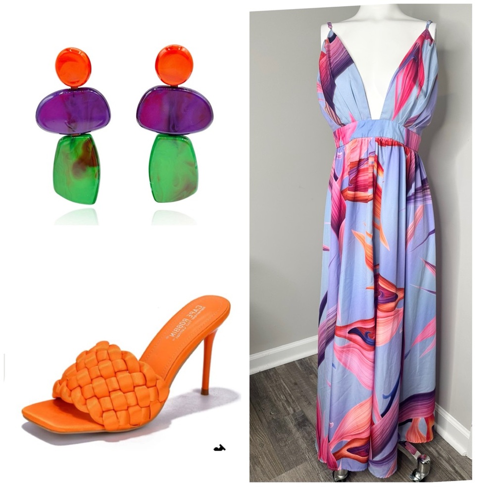 SHEIN FLORAL PRINT  MAXI DRESS-SIZE OXL